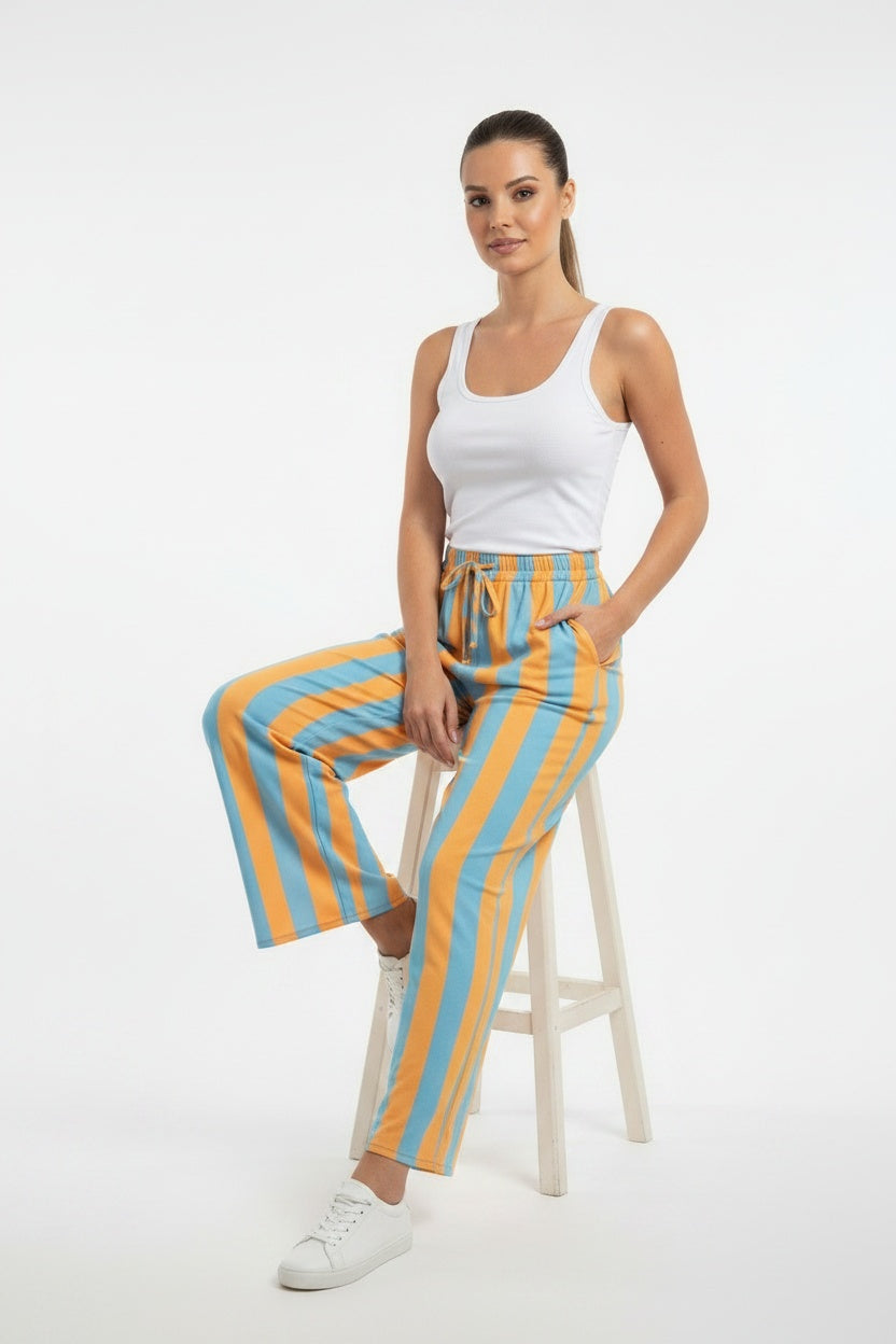 PANTALÓN  RAYAS-TURQUESA