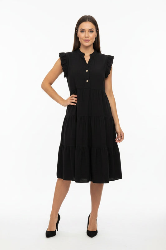 VESTIDO FRANJAS-NEGRO
