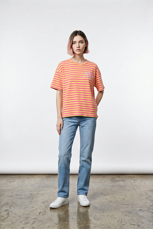 CAMISETA BONJOUR-ROSA