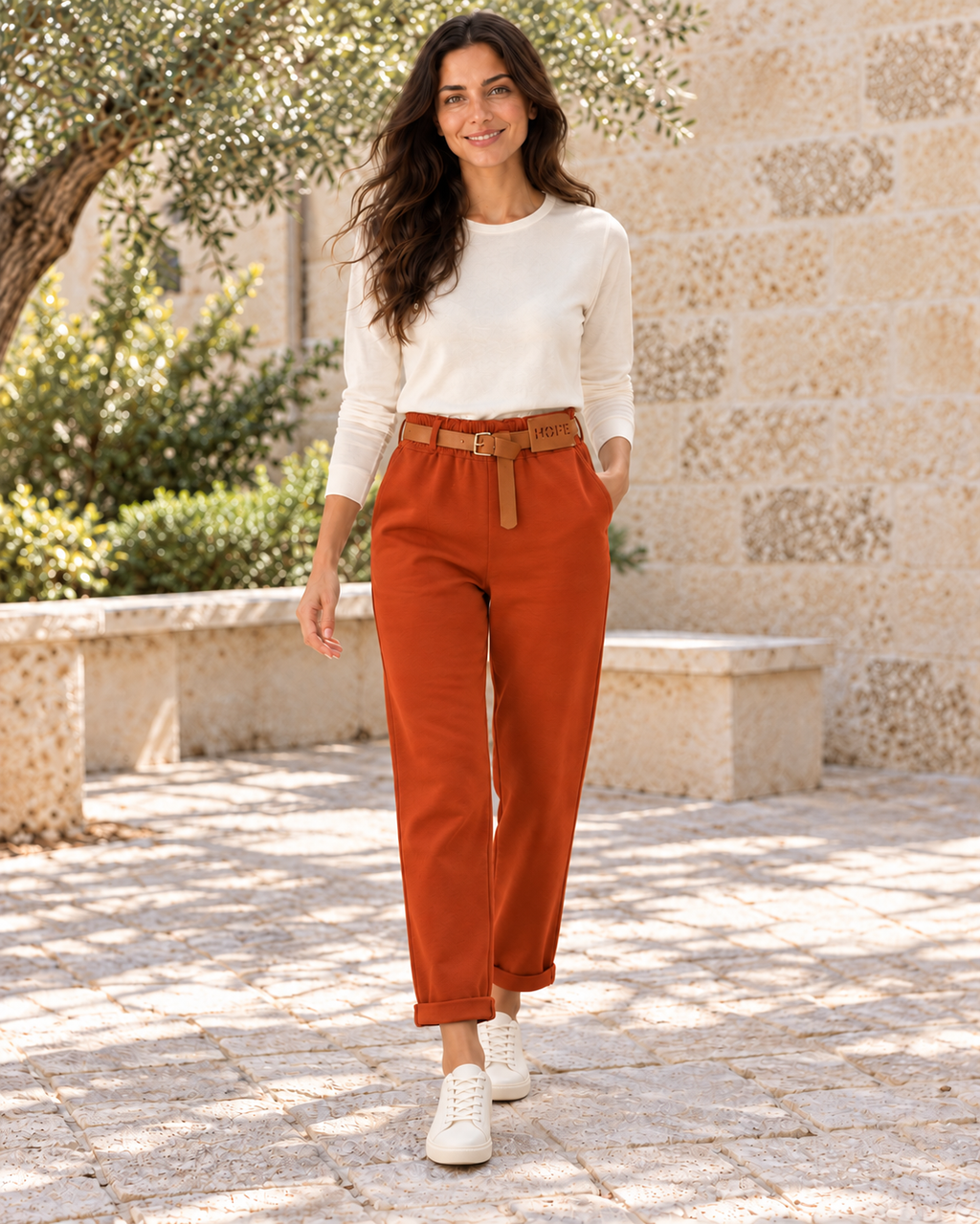 PANTALÓN ALGODÓN- TEJA