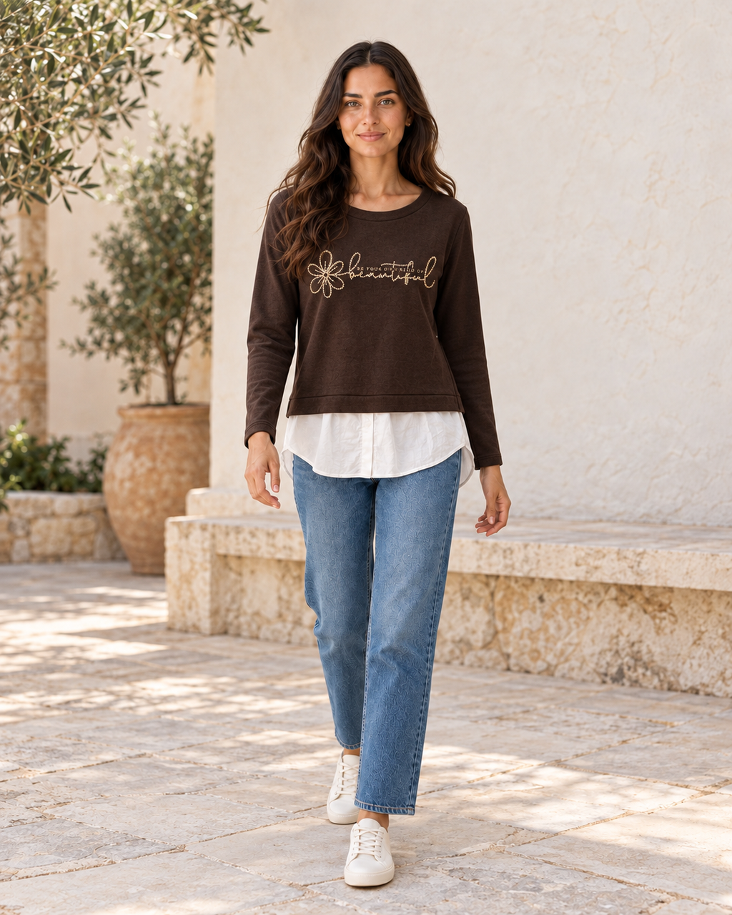 SUDADERA BEAUTIFUL-MARRÓN