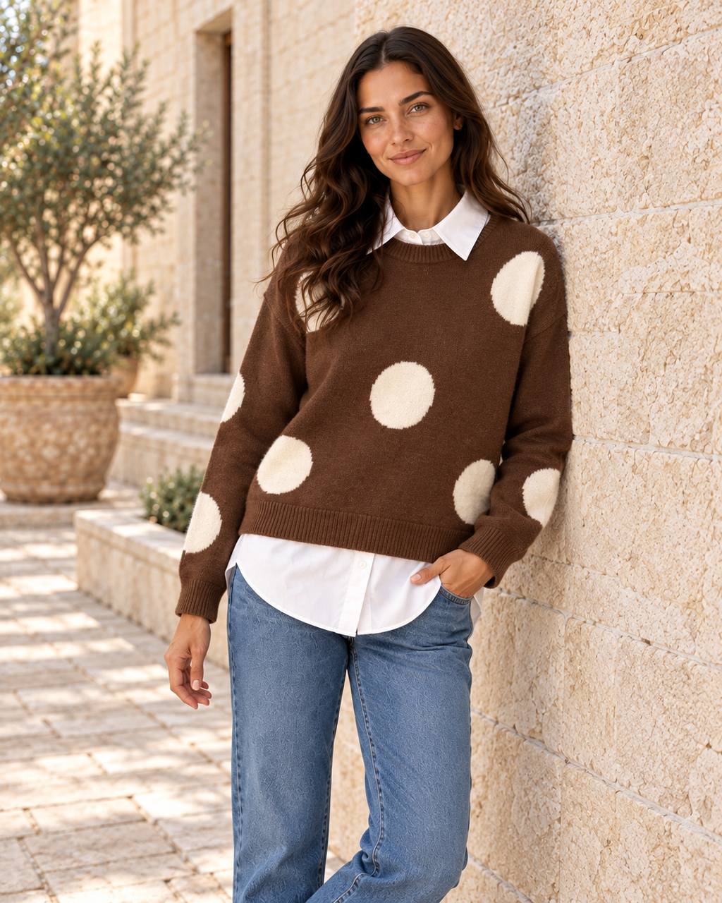 JERSEY TOPITOS-MARRÓN/BEIGE
