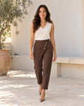 PANTALÓN 3 BOTONES- MARRÓN