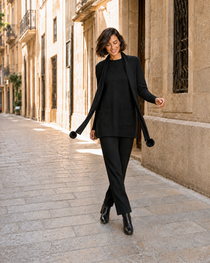 JERSEY BOLSILLOS + BUFANDA/NEGRO