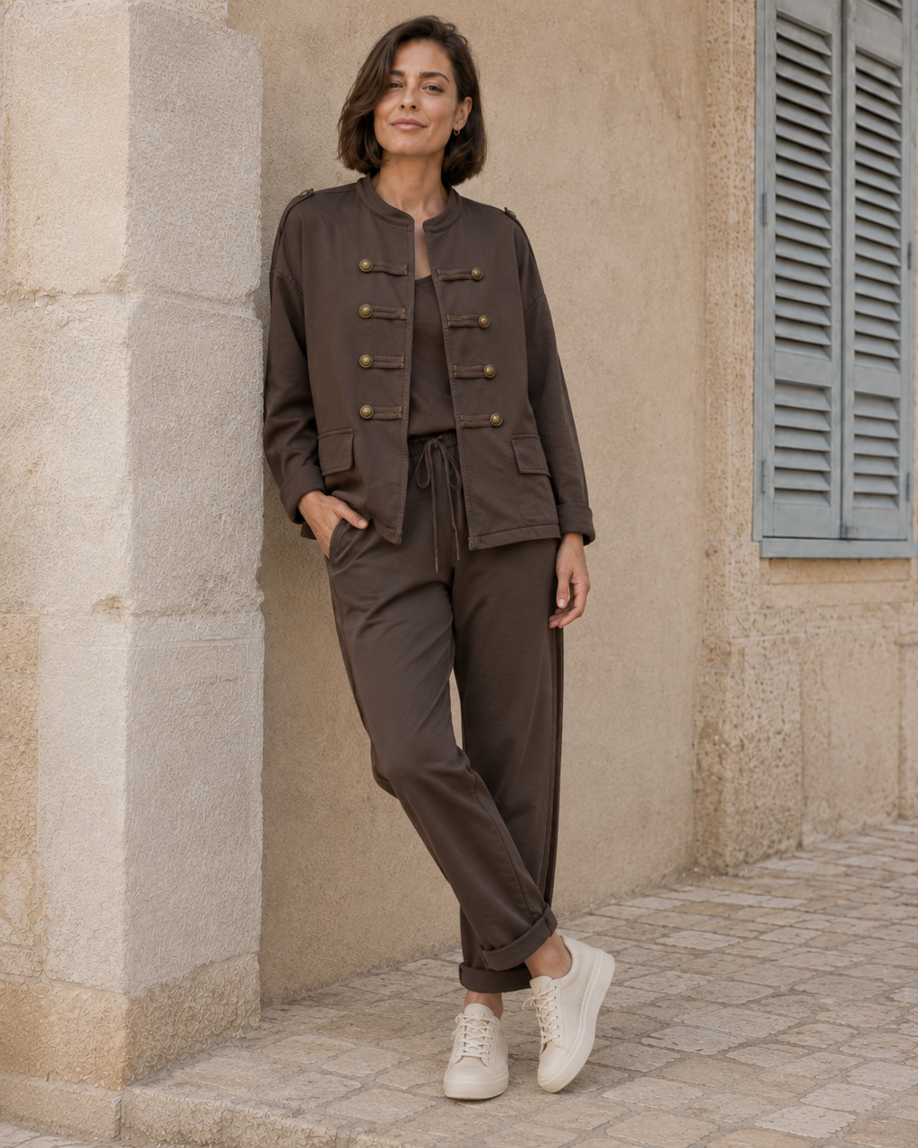 BLAZER ALGODÓN-MARRÓN