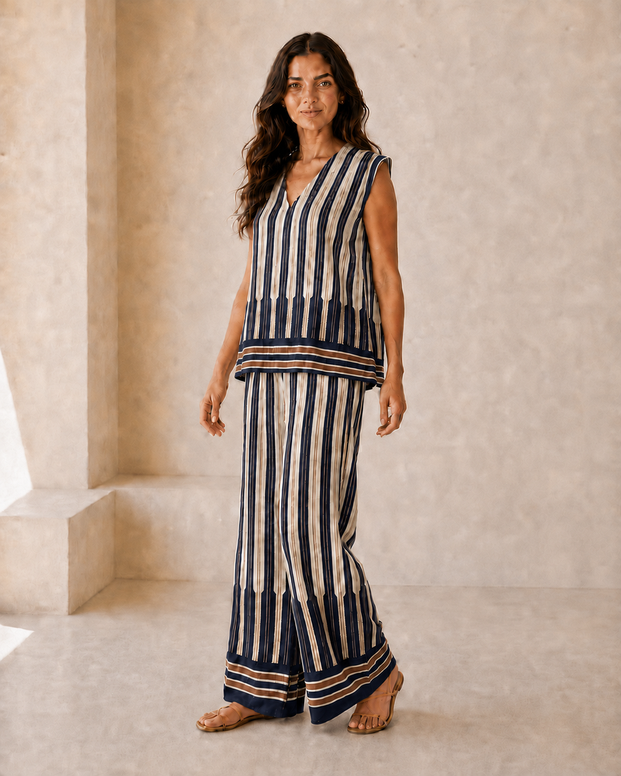CONJUNTO RAYAS-AZUL