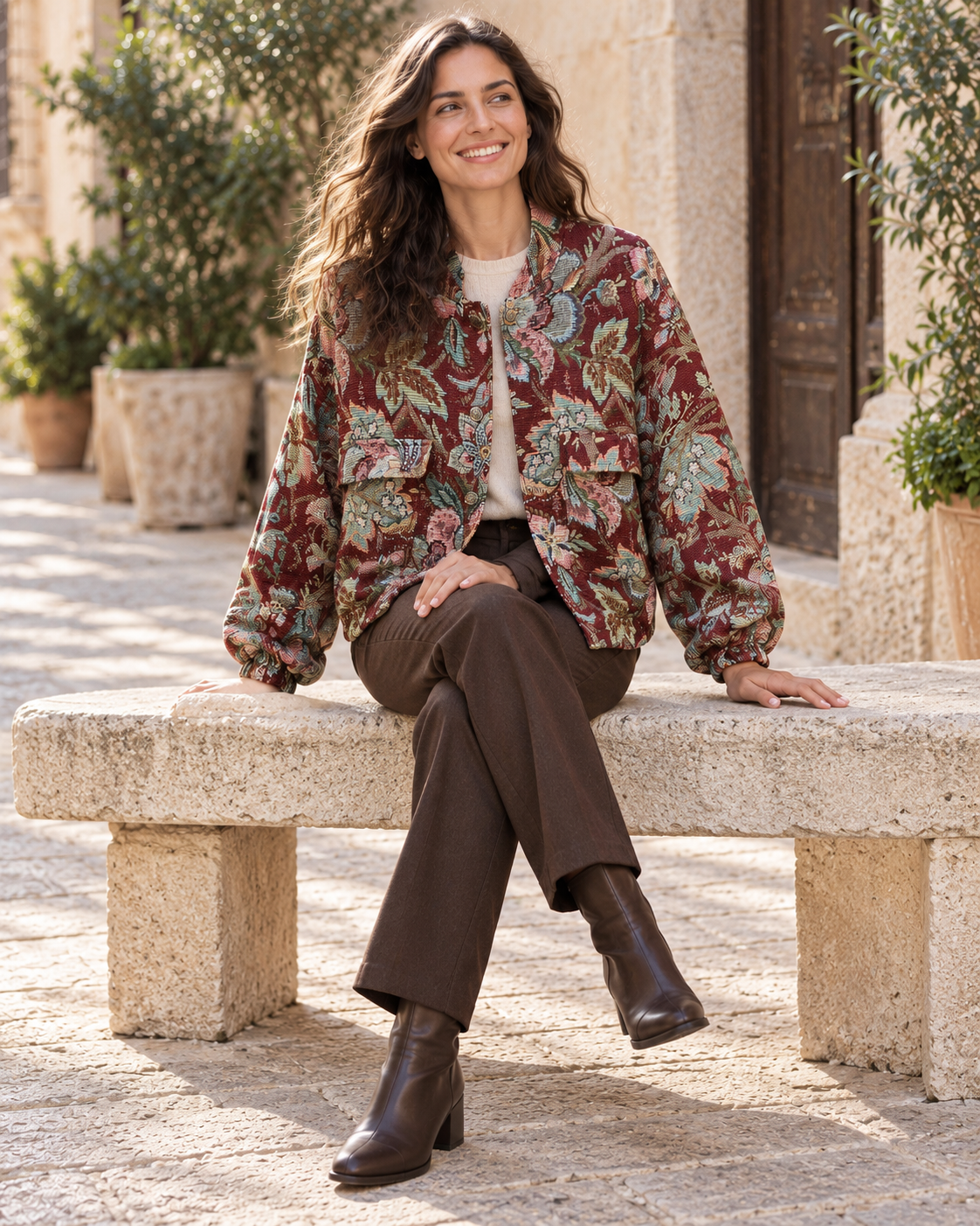 CHAQUETA TAPIZ-GRANATE