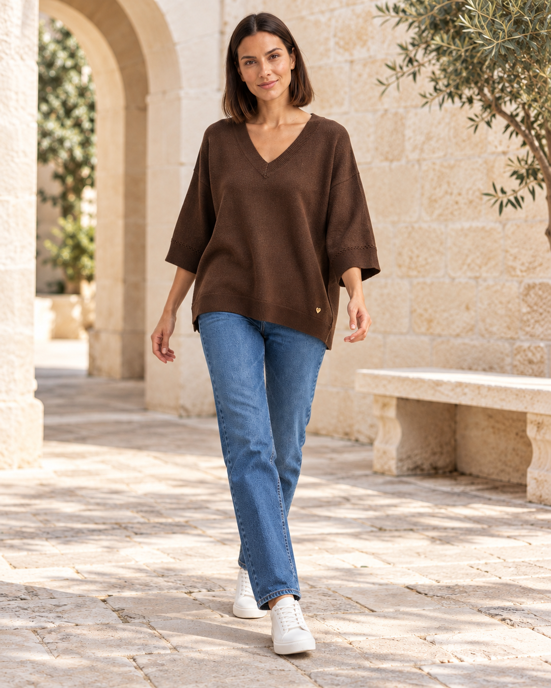 JERSEY BASIC PICO-MARRÓN