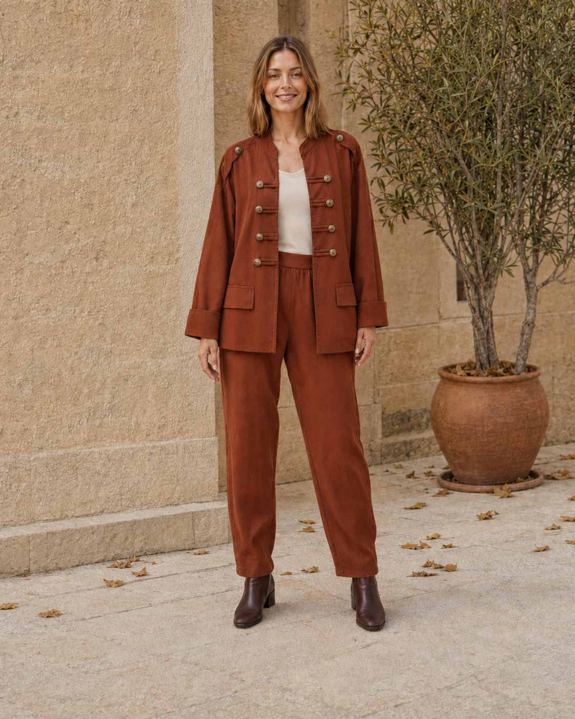 BLAZER ALGODÓN-TEJA