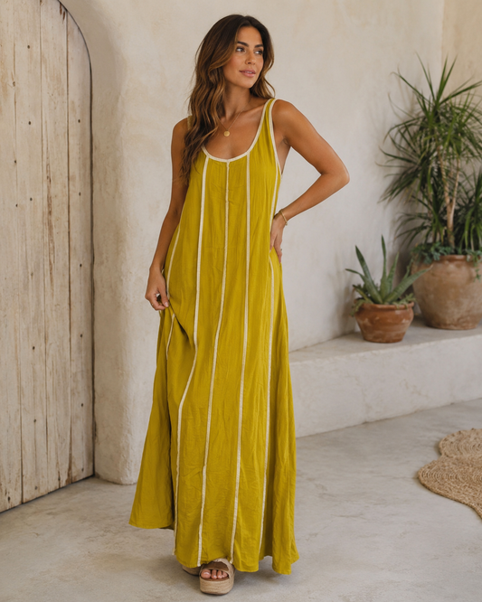 VESTIDO RAY-MOSTAZA