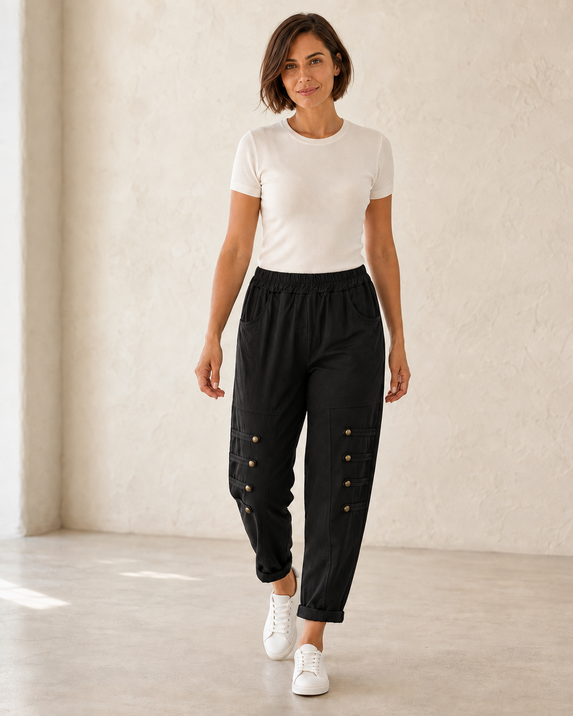PANTALÓN BOTONES B-NEGRO