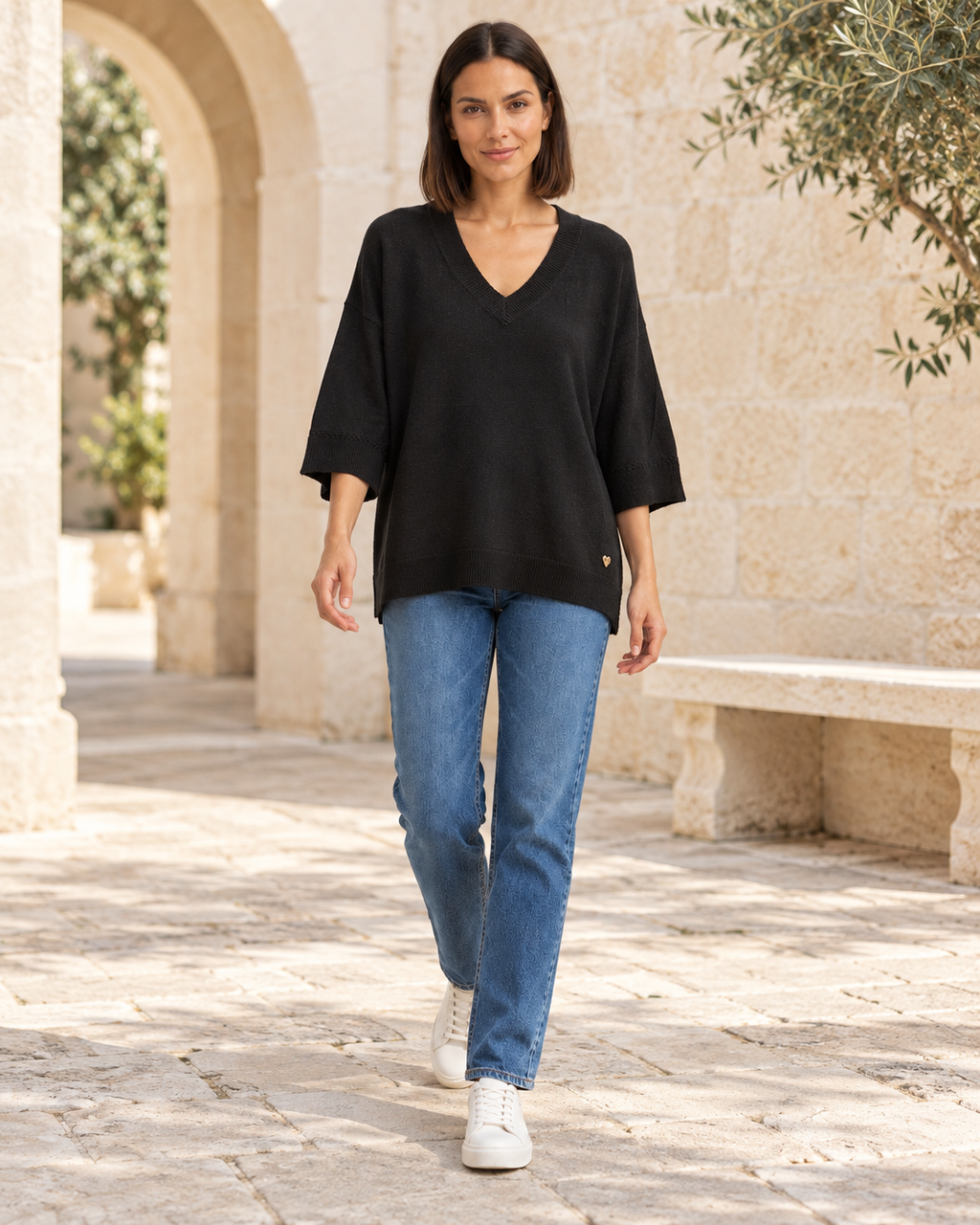 JERSEY BASIC PICO-NEGRO
