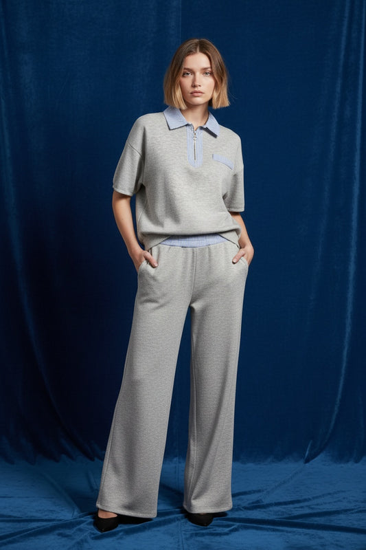 CHÁNDAL MANGA CORTA-GRIS