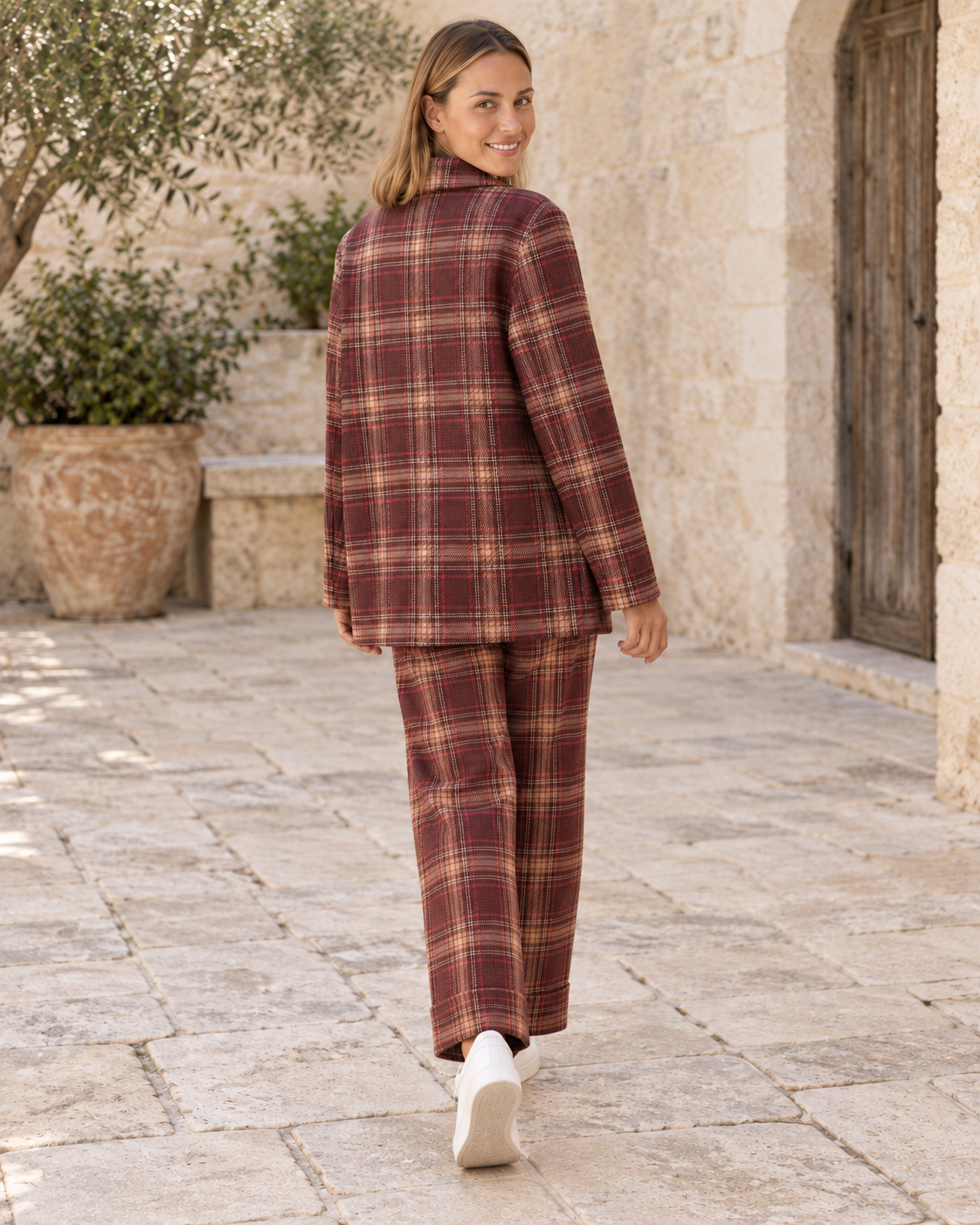 BLAZER CUADROS-BUGANVILLA