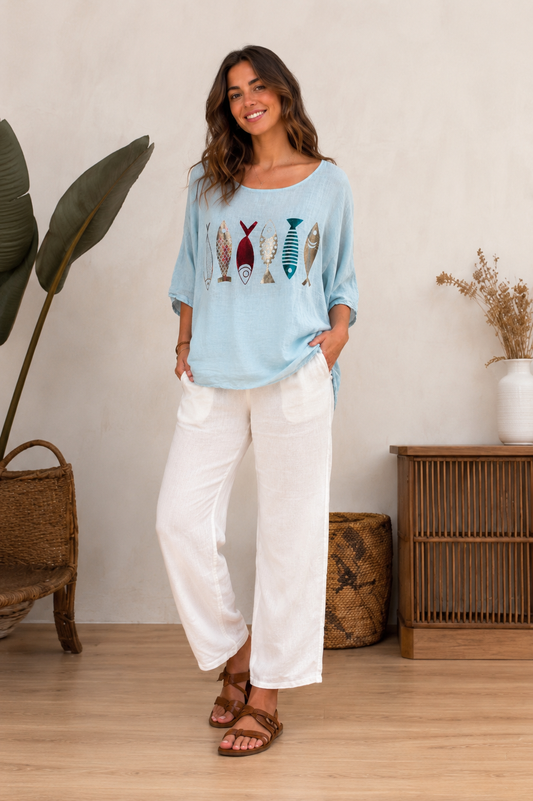 CAMISETA FISH-AZUL