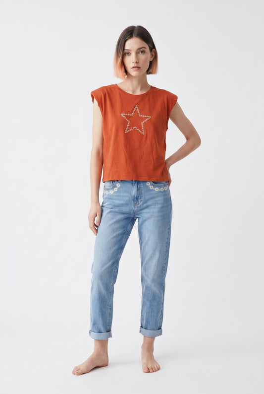 CAMISETA  HOMBRERA ESTRELLA-TEJA