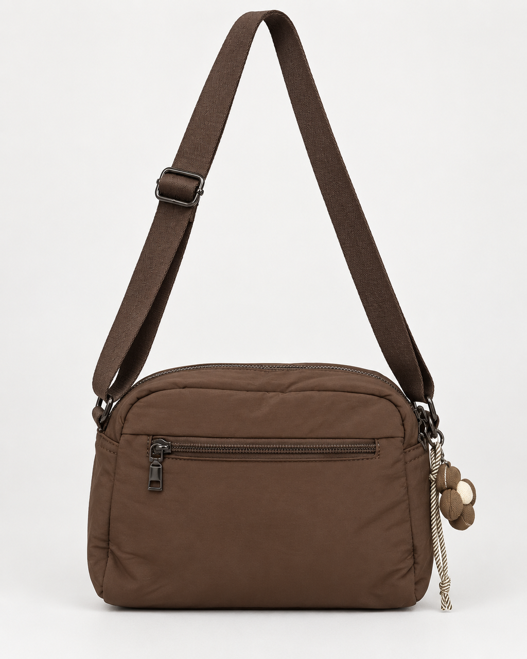 BOLSO BANDOLERA FLOWER- MARRÓN