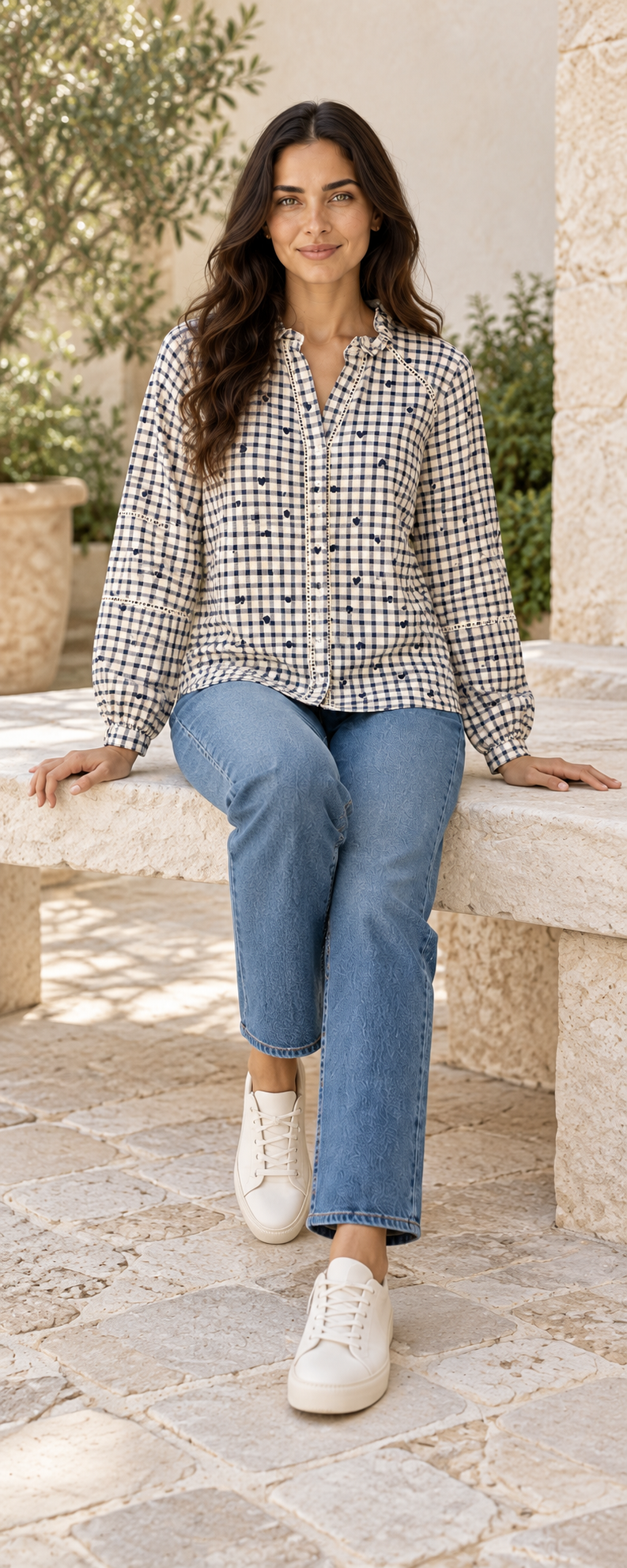CAMISA CUADROS LOVE-AZUL