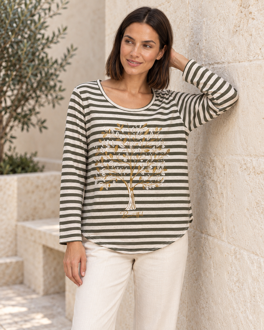 CAMISETA TREE-KHAKI