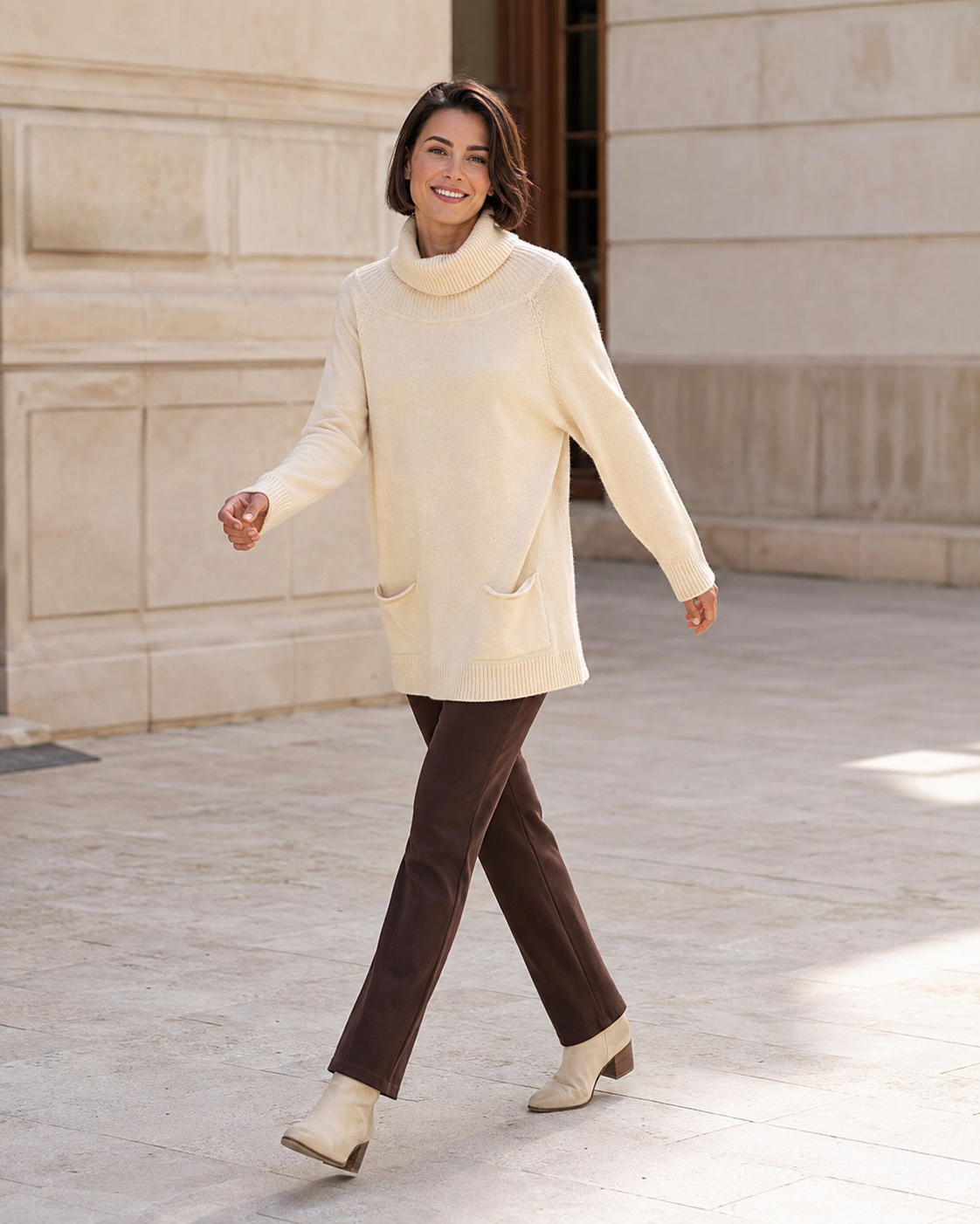 MAXI -JERSEY BOLSILLOS-BEIGE