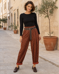 PANTALÓN CUADROS- TEJA