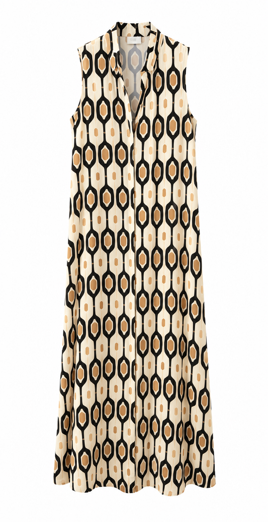 VESTIDO GEOMÉTRICO-NEGRO