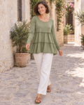 CAMISETA ALGODÓN FRANJAS- KHAKI