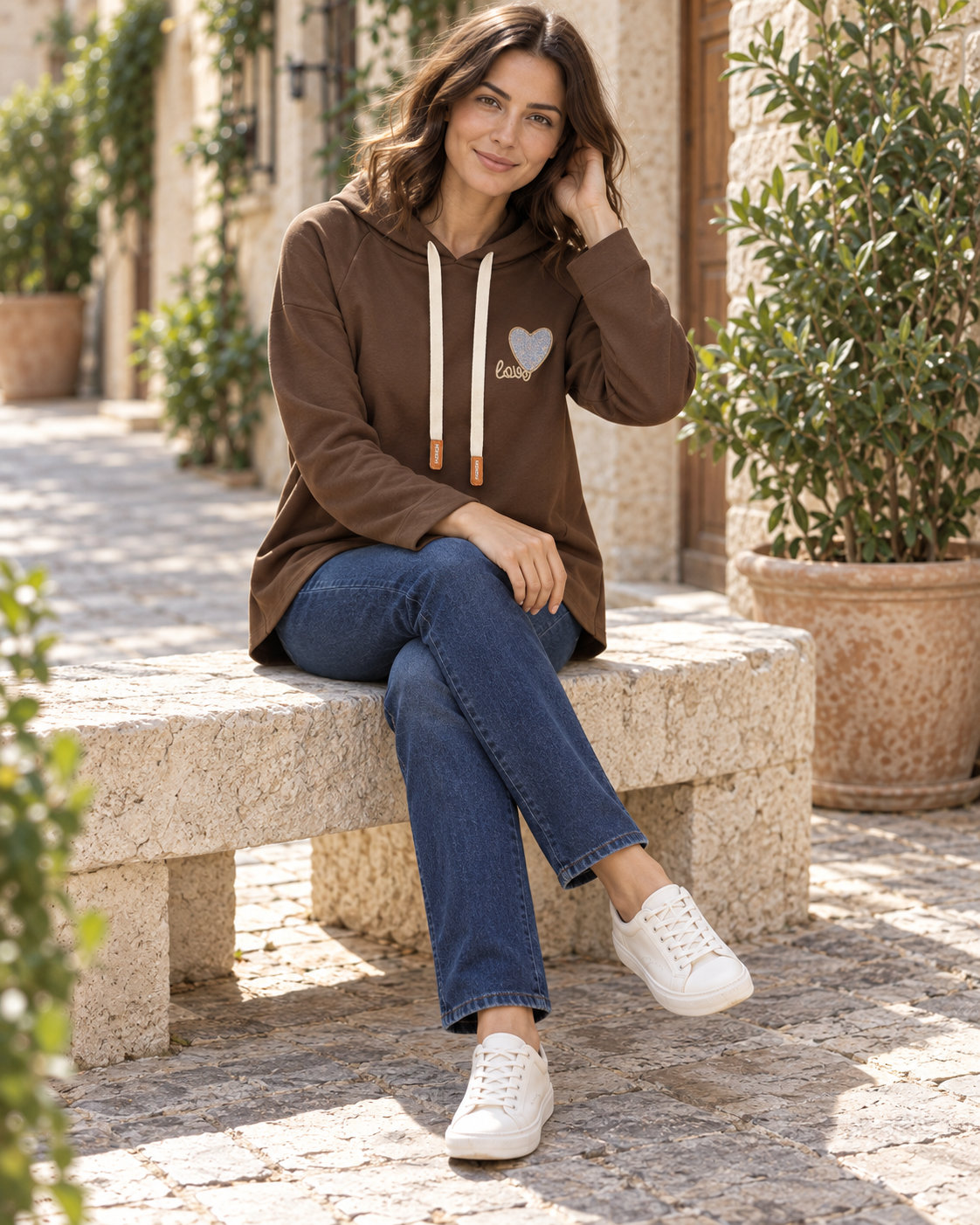 SUDADERA CORAZÓN VAQ-MARRÓN