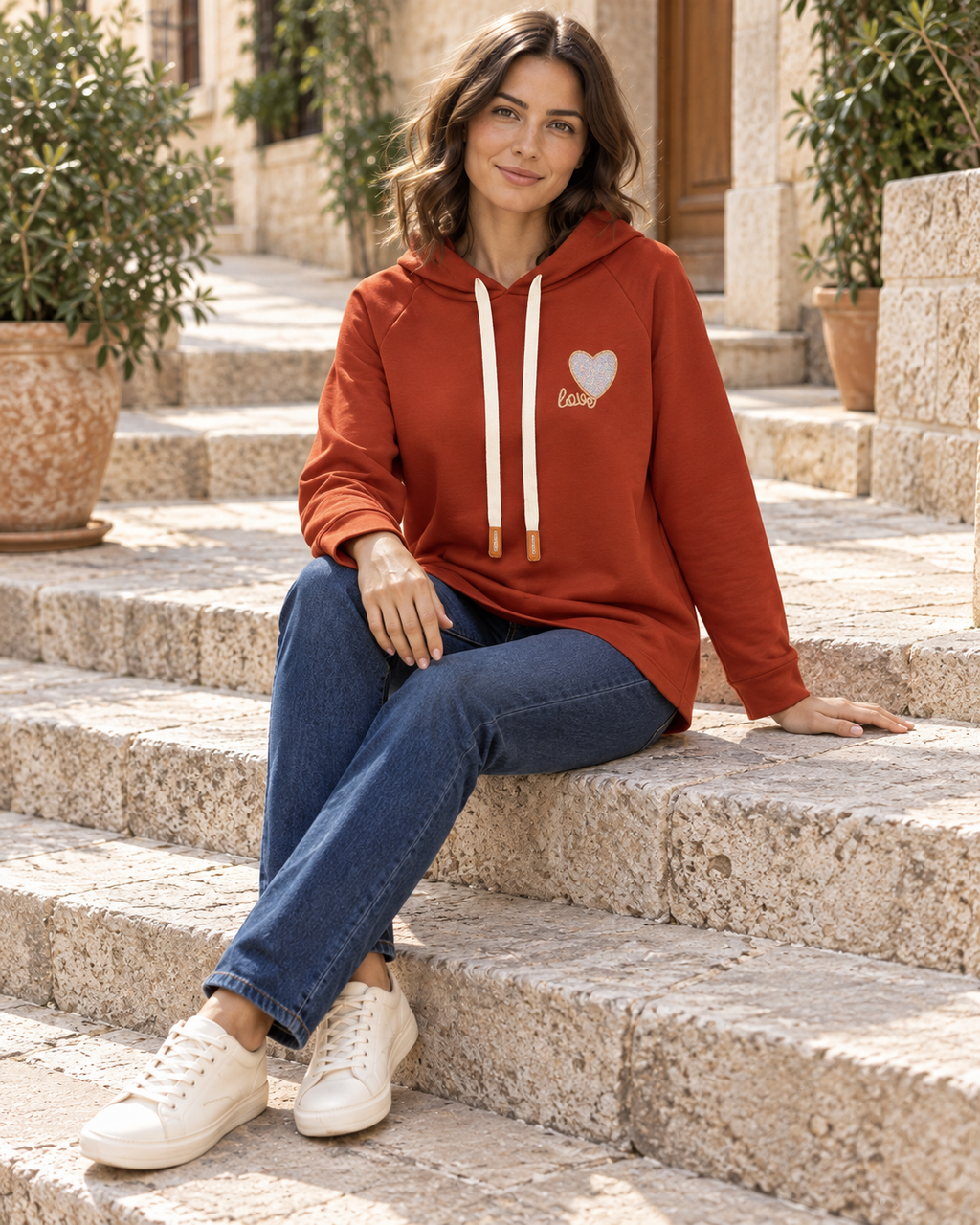 SUDADERA CORAZÓN VAQ-TEJA