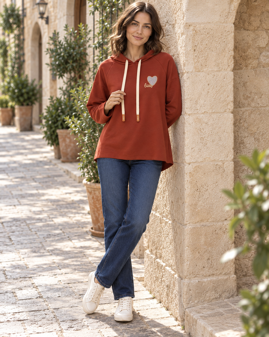 SUDADERA CORAZÓN VAQ-TEJA