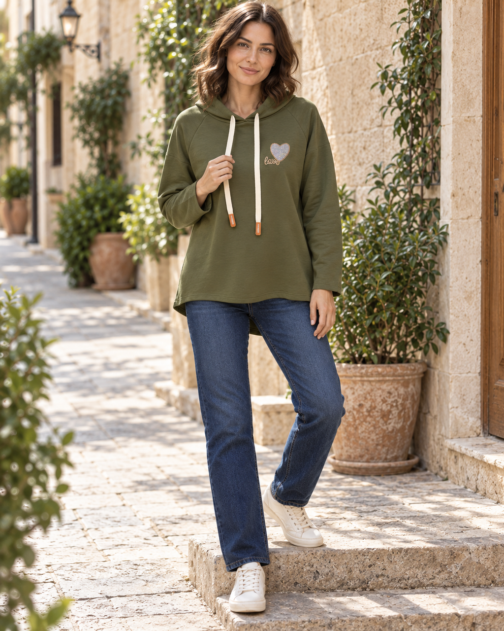 SUDADERA CORAZÓN VAQ-KHAKI