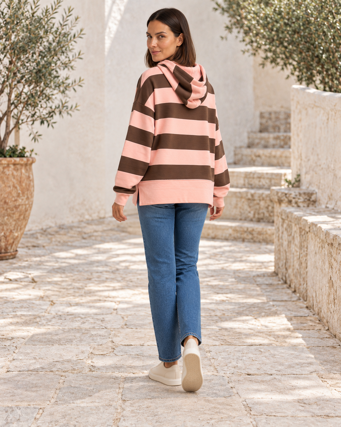 SUDADERA AZARO CAP-ROSA