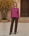 SUDADERA ALGODÓN MARINERA-FUCSIA