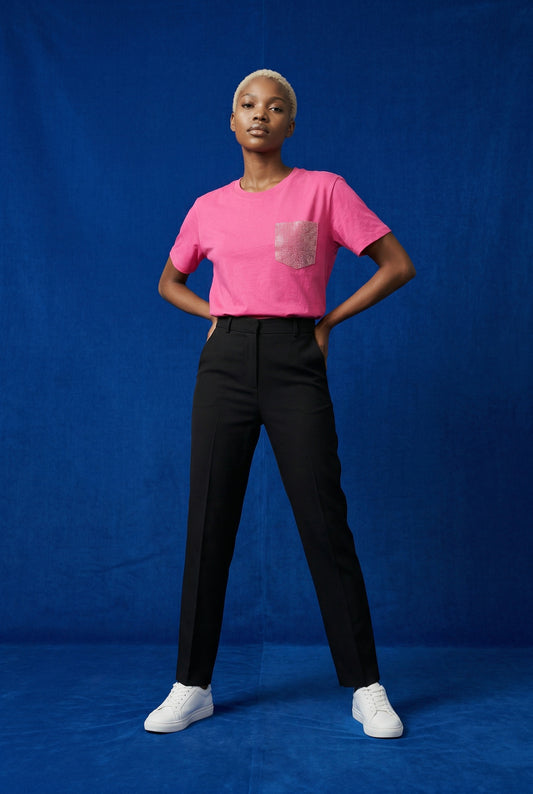 CAMISETA  BOLSILLO -ROSA