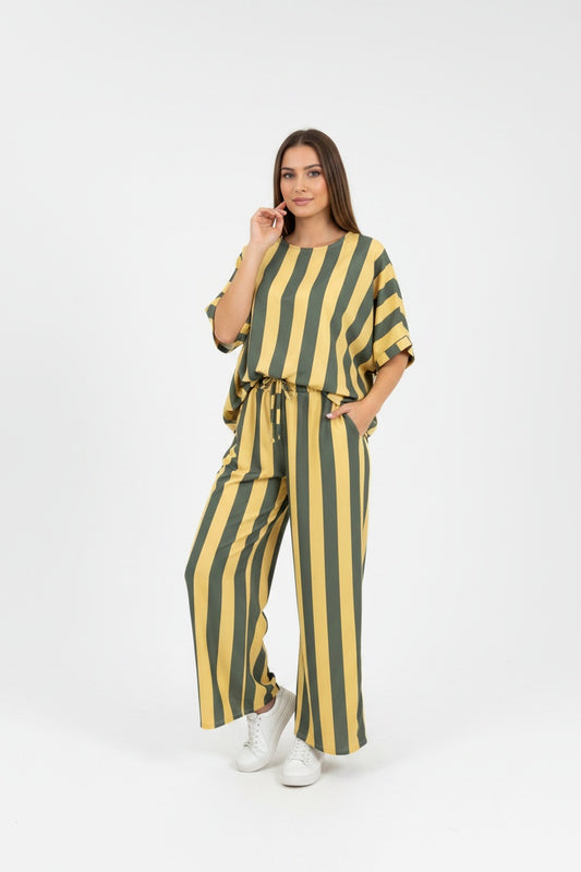 CONJUNTO RAYAS- VERDE/MOSTAZA