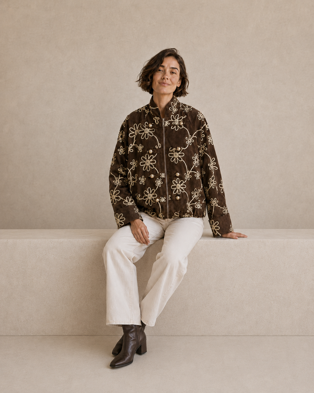 CHAQUETA ROS-MARRÓN