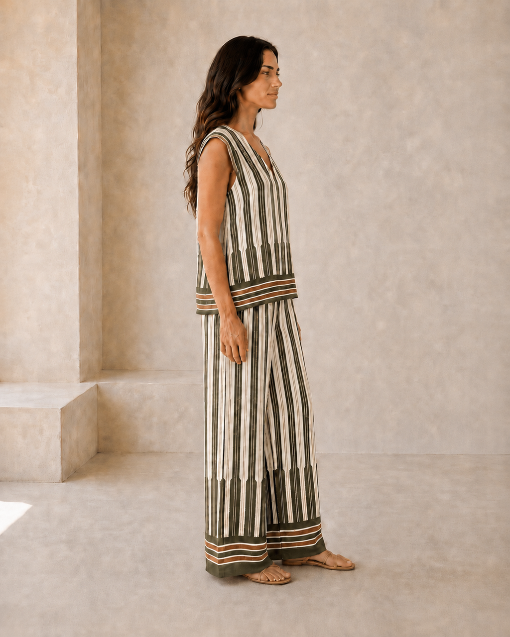 CONJUNTO RAYAS-KHAKI