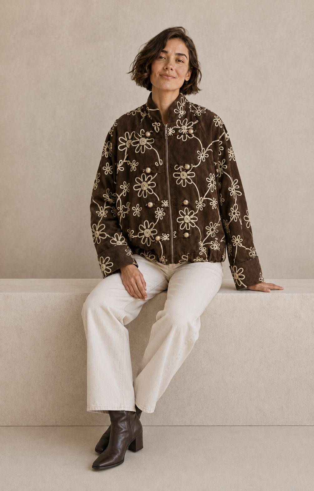 CHAQUETA ROS-MARRÓN