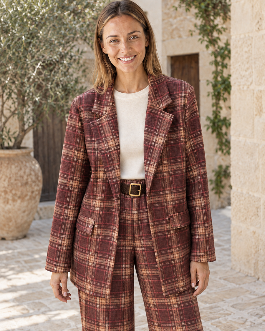 BLAZER CUADROS-BUGANVILLA