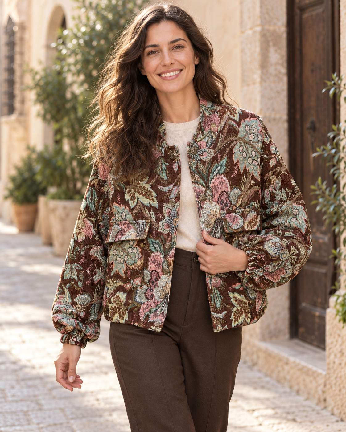 CHAQUETA TAPIZ-TOSTADO