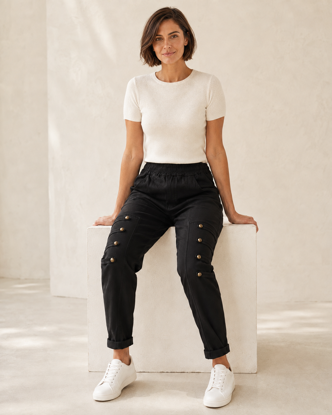 PANTALÓN BOTONES B-NEGRO