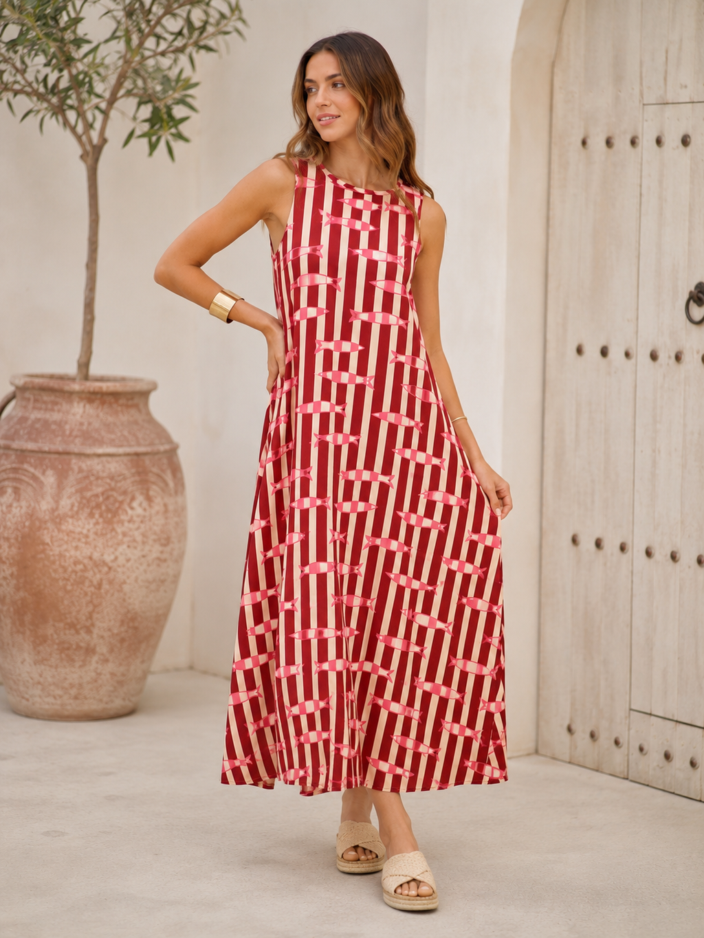 VESTIDO FISH- GRANATE