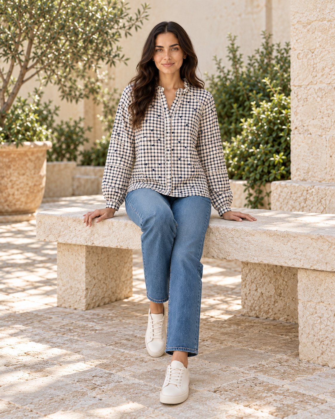 CAMISA CUADROS LOVE-AZUL