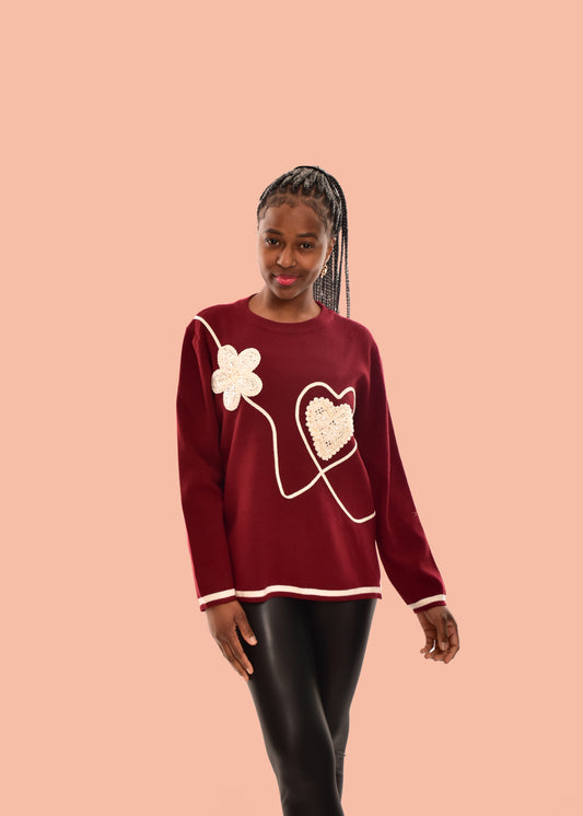 JERSEY FLOR LOVE-GRANATE