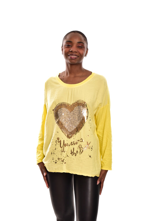 CAMISETA LOVE - AMARILLA