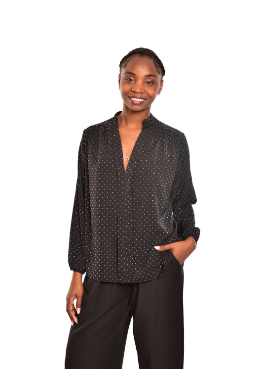 BLUSA STRASS-NEGRA