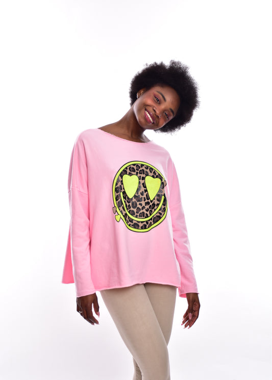 SUDADERA SMILE-ROSA