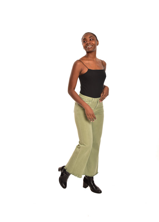 PANTALÓN VIVID DESFLECADO-VERDE