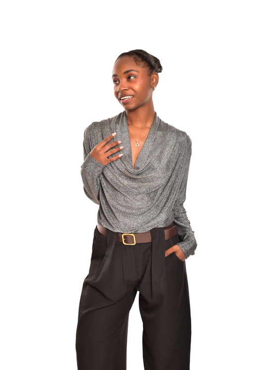 BLUSA GLITTER CASADA-PLATA