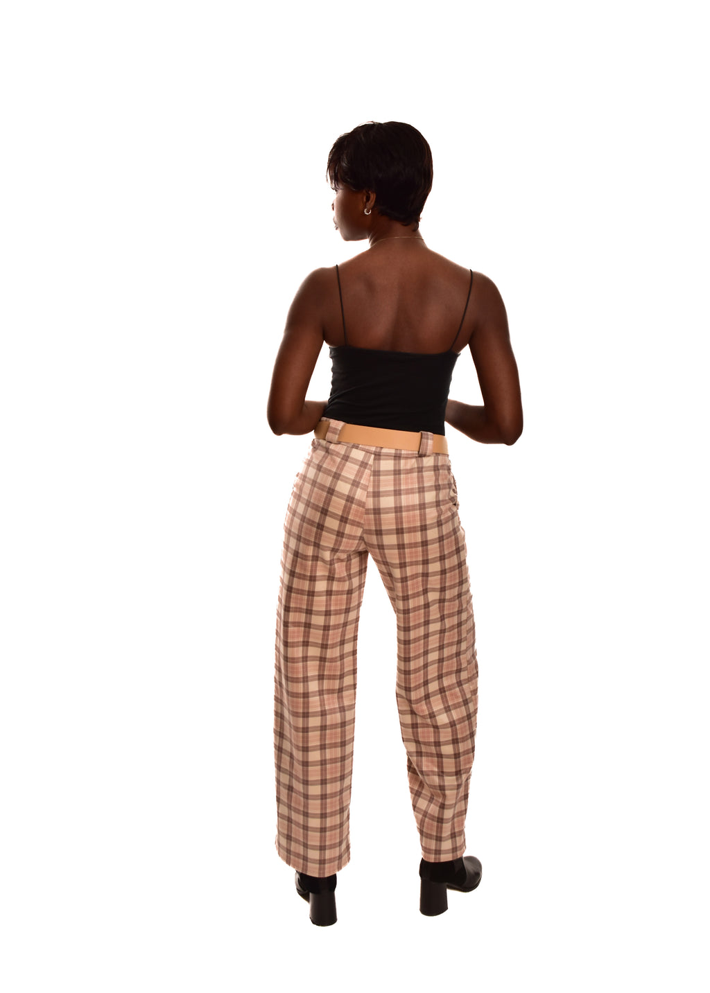 PANTALÓN B CUADROS- BEIGE
